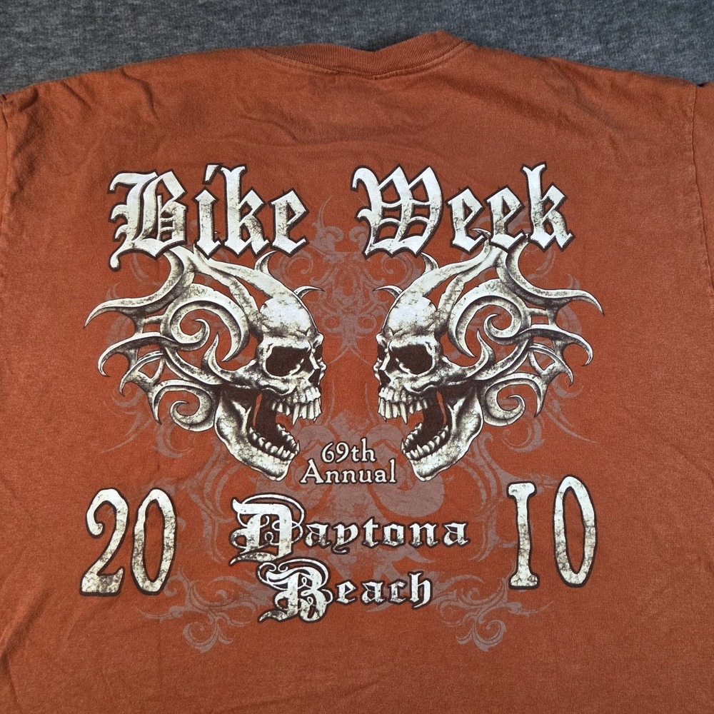 2010 BIKE WEEK DAYTONA BEACH T-SHIRT 69th Skull Graphic USA Size XL